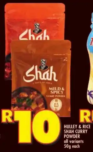 Shoprite Hulley & rice shah curry powder all variants offer