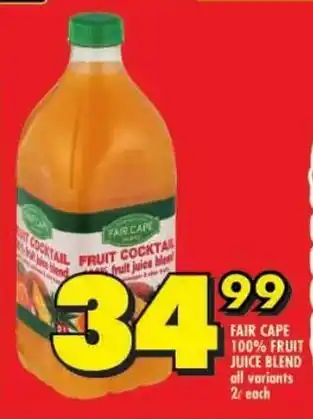 Shoprite Fair cape 100% fruit juice blend all variants offer