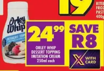 Shoprite Orley whip dessert topping imitation cream offer