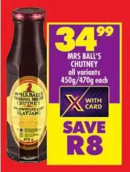 Shoprite Mrs ball's chutney all variants offer