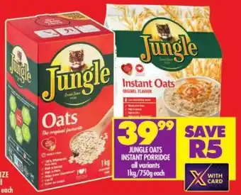 Shoprite Jungle oats instant porridge all variants offer