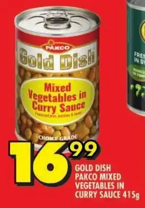 Shoprite Gold dish pakco mixed vegetables in curry sauce offer