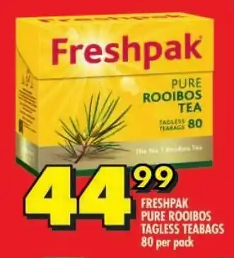 Shoprite Freshpak pure rooibos tagless teabags offer