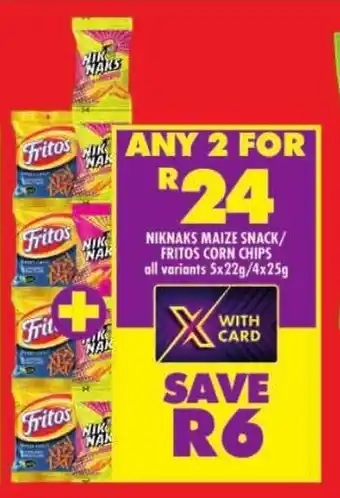 Shoprite Niknaks maize snack/ fritos corn chips offer