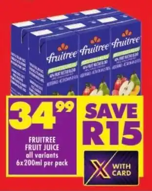 Shoprite Fruitree fruit juice all variants offer