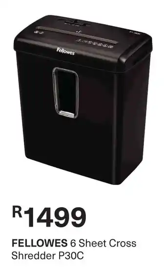 Pick n Pay FELLOWES 6 Sheet Cross Shredder P30C offer