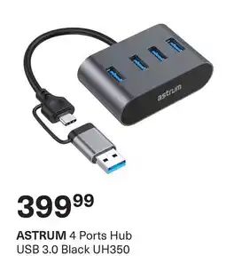 Pick n Pay ASTRUM 4 Ports Hub USB 3.0 Black UH350 offer