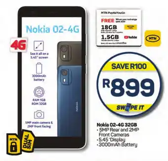 Pick n Pay Hypermarket Nokia 02-4G 32GB offer