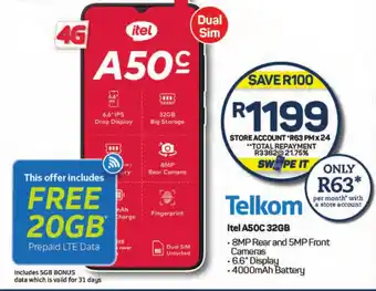 Pick n Pay Hypermarket Itel A50C 32GB offer