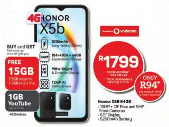 Pick n Pay Hypermarket Honour X5B 64GB offer