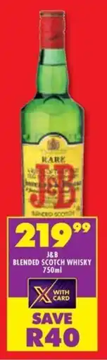 Shoprite Liquor J&B blended scotch whisky offer