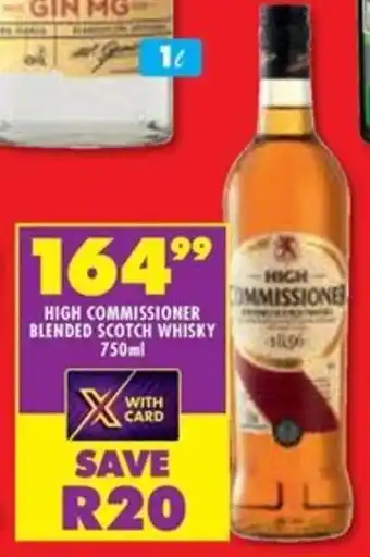 Shoprite Liquor High commissioner blended scotch whisky offer