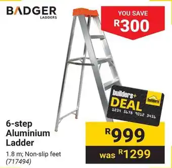 Builders Warehouse BADGER 6-step Aluminium Ladder offer