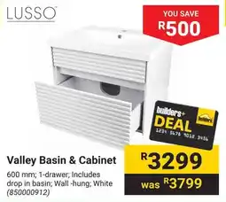 Builders Warehouse LUSSO Valley Basin & Cabinet offer