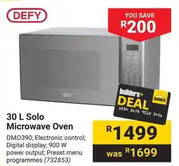 Builders Warehouse DEFY Solo Microwave Oven offer