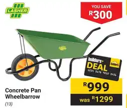 Builders Warehouse LASHER Concrete Pan Wheelbarrow offer