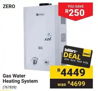 Builders Warehouse ZERO Gas Water Heating System offer