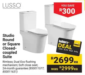 Builders Warehouse LUSSO Studio Round or Square Closed-coupled Suite offer