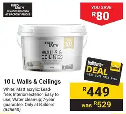 Builders Warehouse FIRED EARTH Walls & Ceilings offer