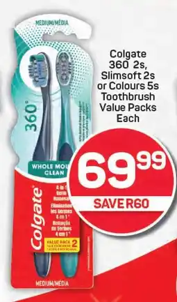 Pick n Pay Colgate 360, Slimsoft or Colours Toothbrush Value Packs offer