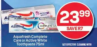 Pick n Pay Aquafresh Complete Care or Active White Toothpaste offer