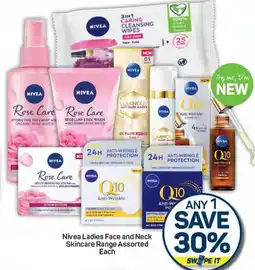 Pick n Pay Nivea Ladies Face and Neck Skincare Range Assorted Each offer