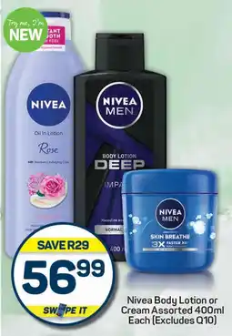 Pick n Pay Nivea Body Lotion or Cream Assorted offer