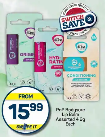 Pick n Pay PnP Bodysure Lip Balm Assorted offer