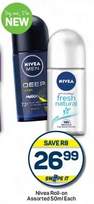 Pick n Pay Nivea Roll-on Assorted offer