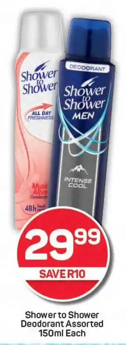 Pick n Pay Shower to Shower Deodorant Assorted offer