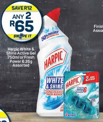 Pick n Pay Harpic White & Shine Active Gel or Fresh Power 6 Assorted offer