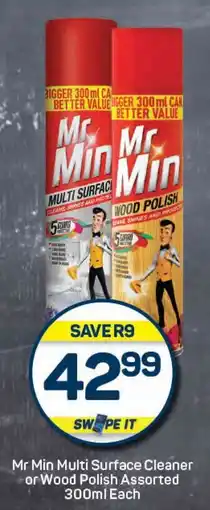 Pick n Pay Mr Min Multi Surface Cleaner or Wood Polish Assorted offer