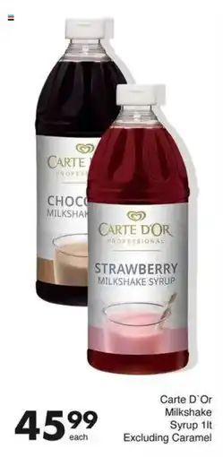 Save Carte D'Or Milkshake Syrup Excluding Caramel offer