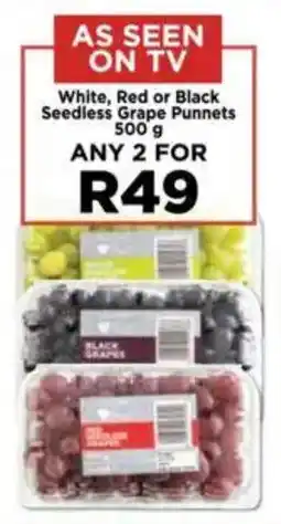 Food Lover's Market White, Red or Black Seedless Grape Punnets offer