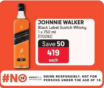 Makro JOHNNIE WALKER Black Label Scotch Whisky offer