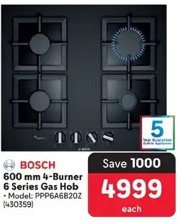 Makro BOSCH 4-Burner 6 Series Gas Hob offer