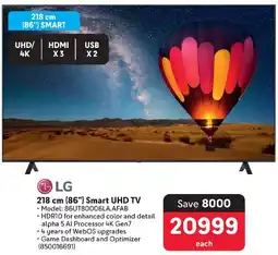 Makro LG 218 cm (86") Smart UHD TV offer