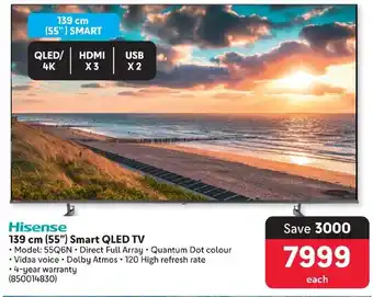 Makro Hisense 139 cm (55") Smart QLED TV offer