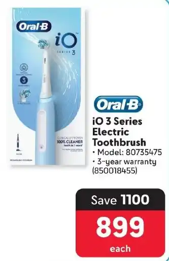 Makro Oral-B iO 3 Series Electric Toothbrush offer