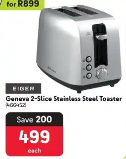 Makro EIGER Geneva 2-Slice Stainless Steel Toaster offer