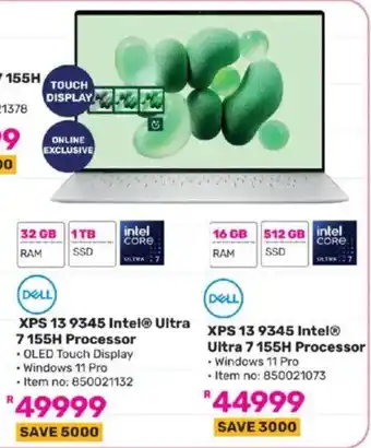 Game DELL XPS 13 9345 Intel Ultra 7 155H Processor offer