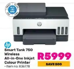 Game HP Smart Tank 750 Wireless All-in-One Inkjet Colour Printer offer