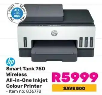 Game HP Smart Tank 750 Wireless All-in-One Inkjet Colour Printer offer