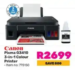 Game Canon Pixma G3410 3-in-1 Colour Printer offer