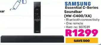 Game SAMSUNG Essential C-Series Soundbar (HW-C400/XA) offer