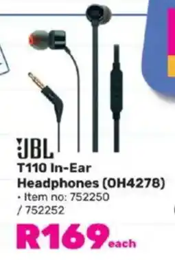 Game JBL T110 In-Ear Headphones (OH4278) offer