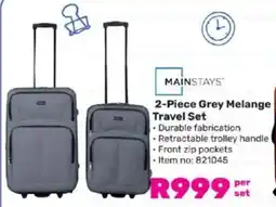 Game MAINSTAYS Grey Melange Travel Set offer