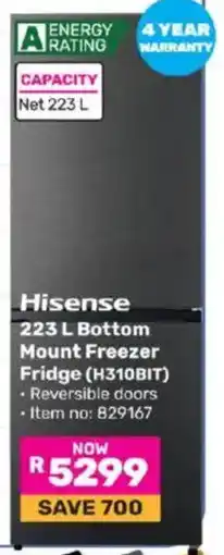 Game Hisense Bottom Mount Freezer Fridge (H310BIT) offer