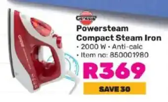 Game GENESIS Powersteam Compact Steam Iron offer