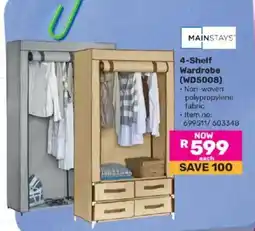 Game MAINSTAYS 4-Shelf Wardrobe (WD5008) offer